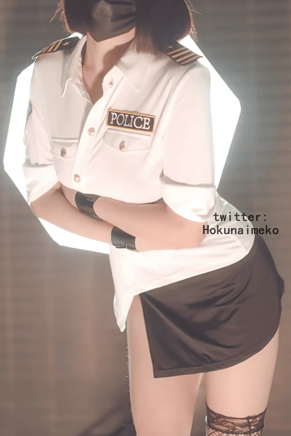 Hokunaimeko北乃芽子海外Coser Hokunaimeko北乃芽子白色制服cosplay造型