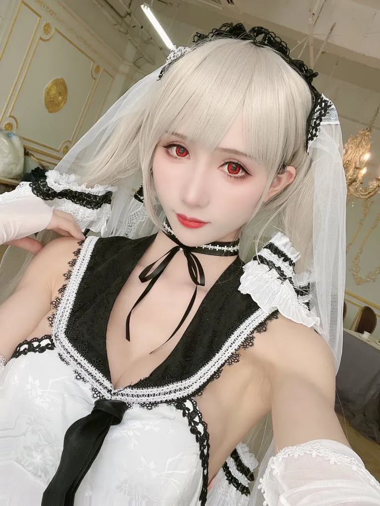 Masaki雅祈海外Coser作品整理 Masaki雅祈 黑白女仆服装cos自拍照片