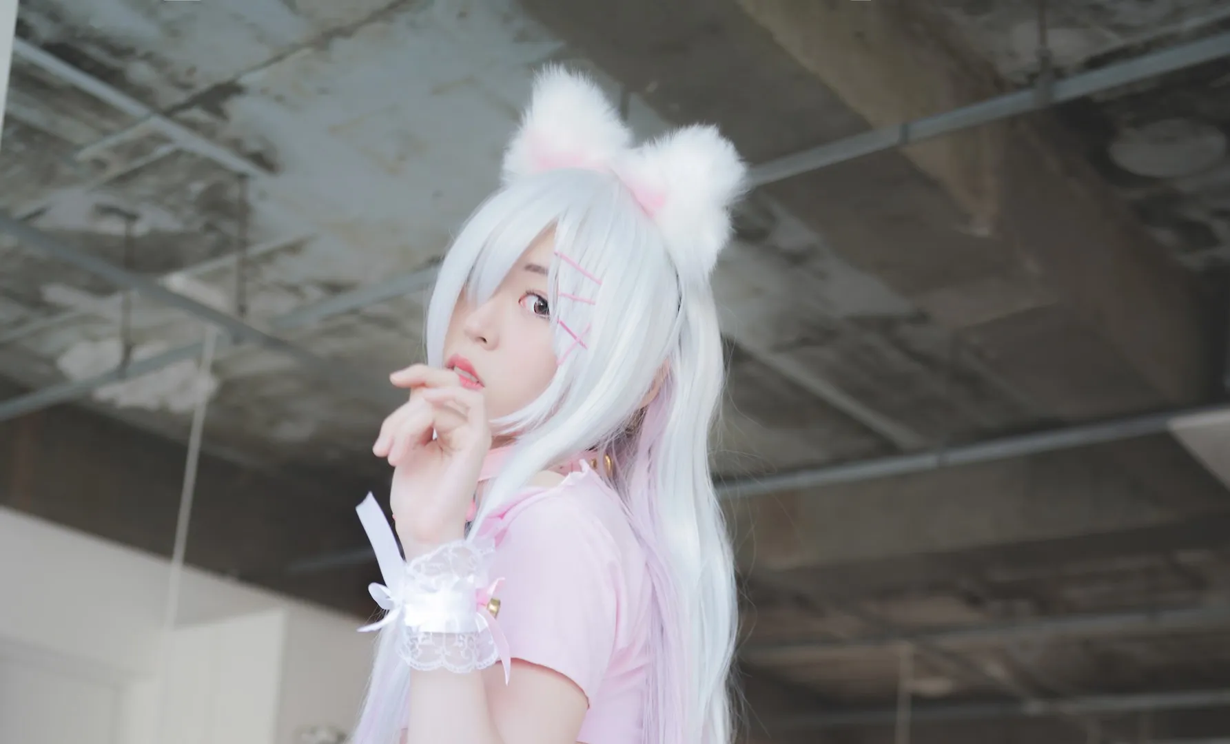 Mozzi(모찌)海外Coser Mozzi(모찌)白色假发角色造型照片