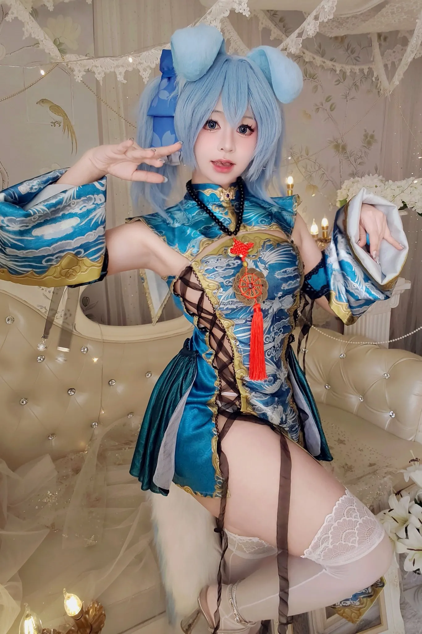 Remukira cosplay海外Coser Remukira 蓝紫色假发角色扮演照片