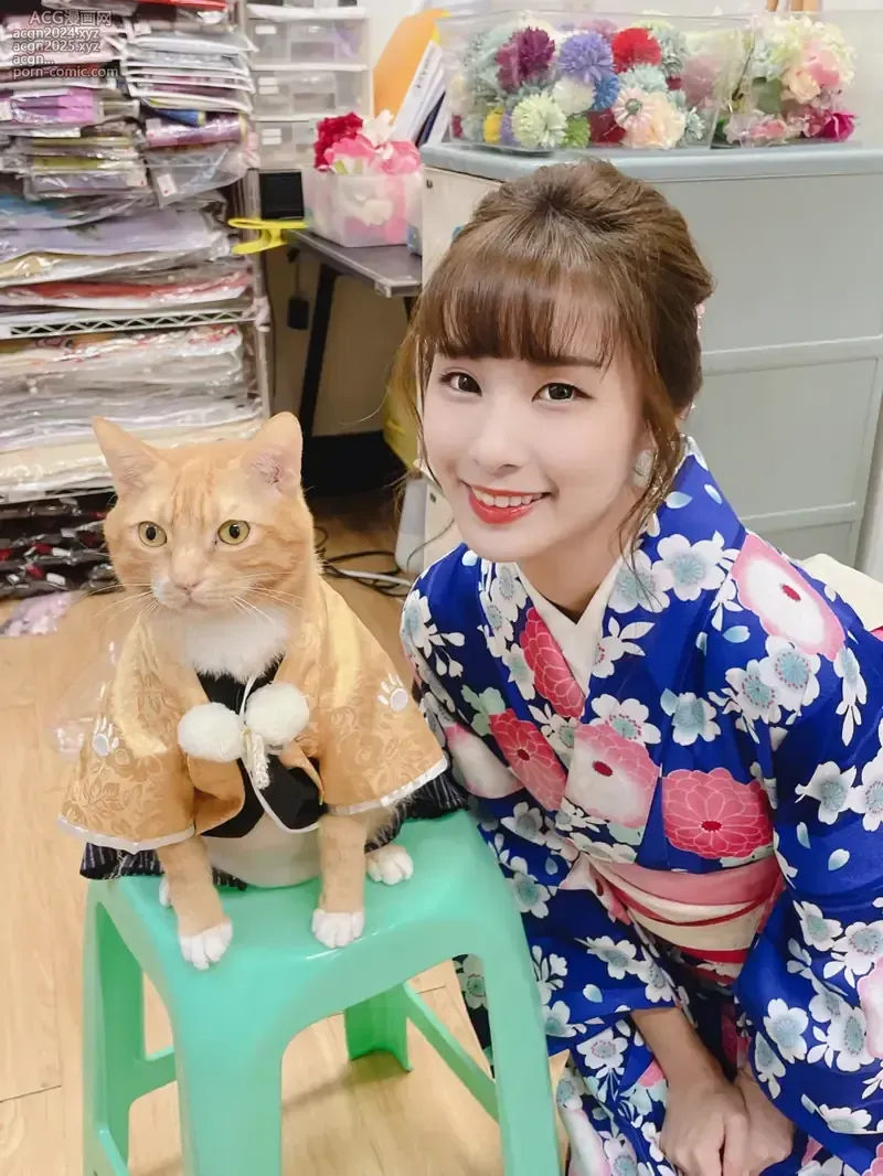 cool文茜 cosplay海外人物 cool文茜蓝色花纹服饰造型照片