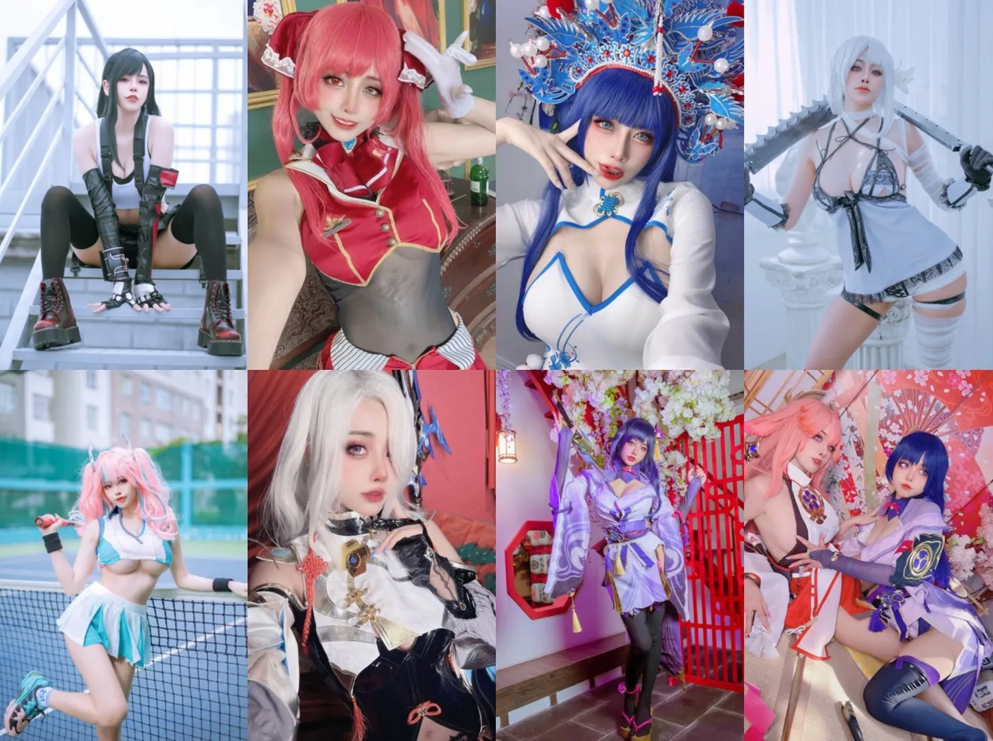 Byoru cosplay作品合集与海外Coser Byoru多角色Cosplay作品拼图