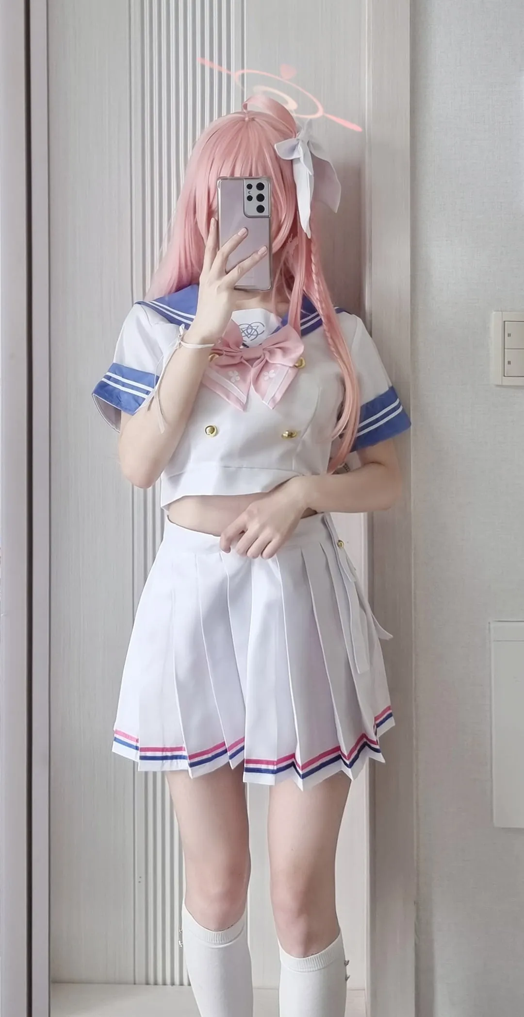 画师Biya cosplay 海外Coser Biya粉色幻想制服Cosplay照片