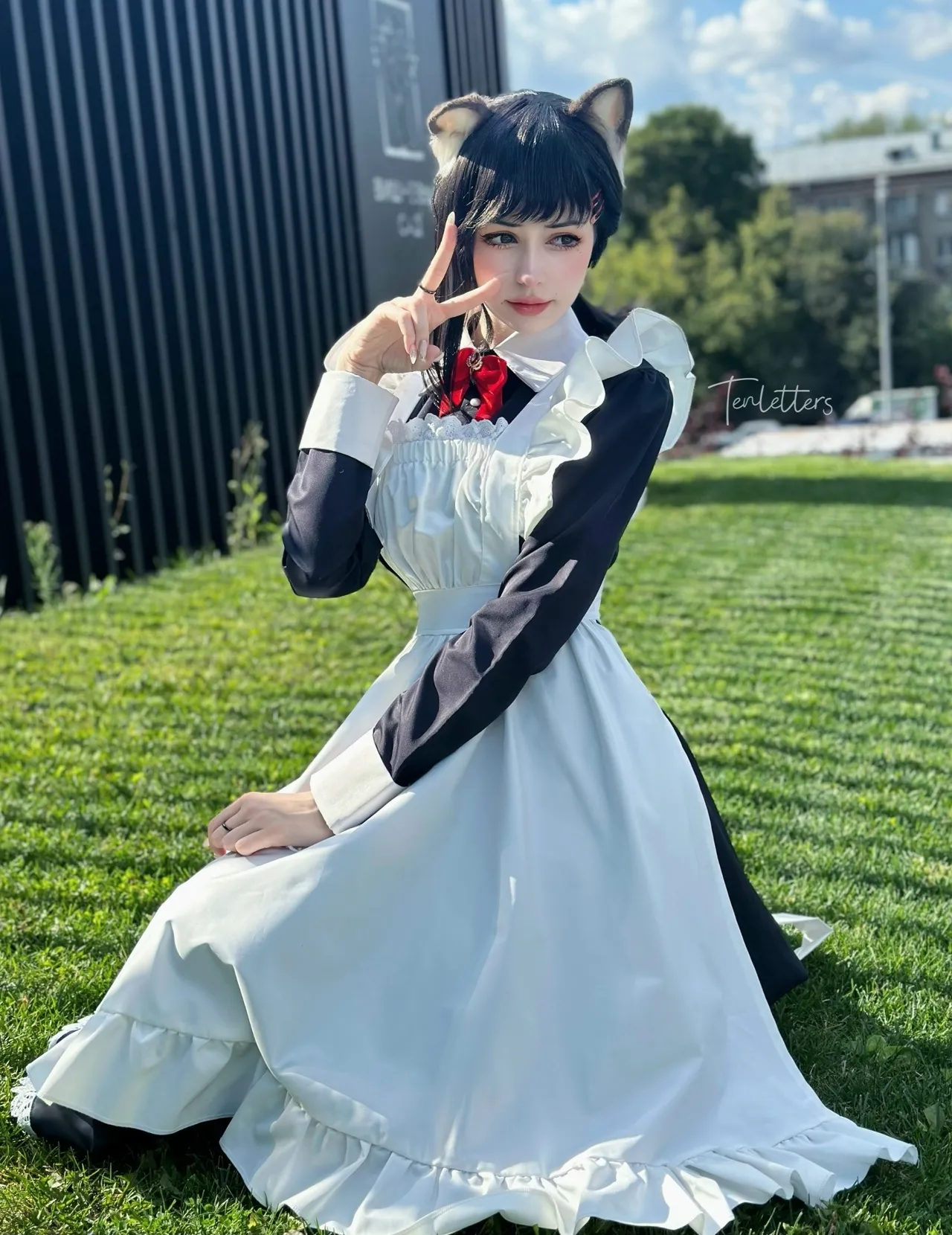 兔胖胖min Cosplay 兔胖胖min黑白服装女仆风格Cosplay造型