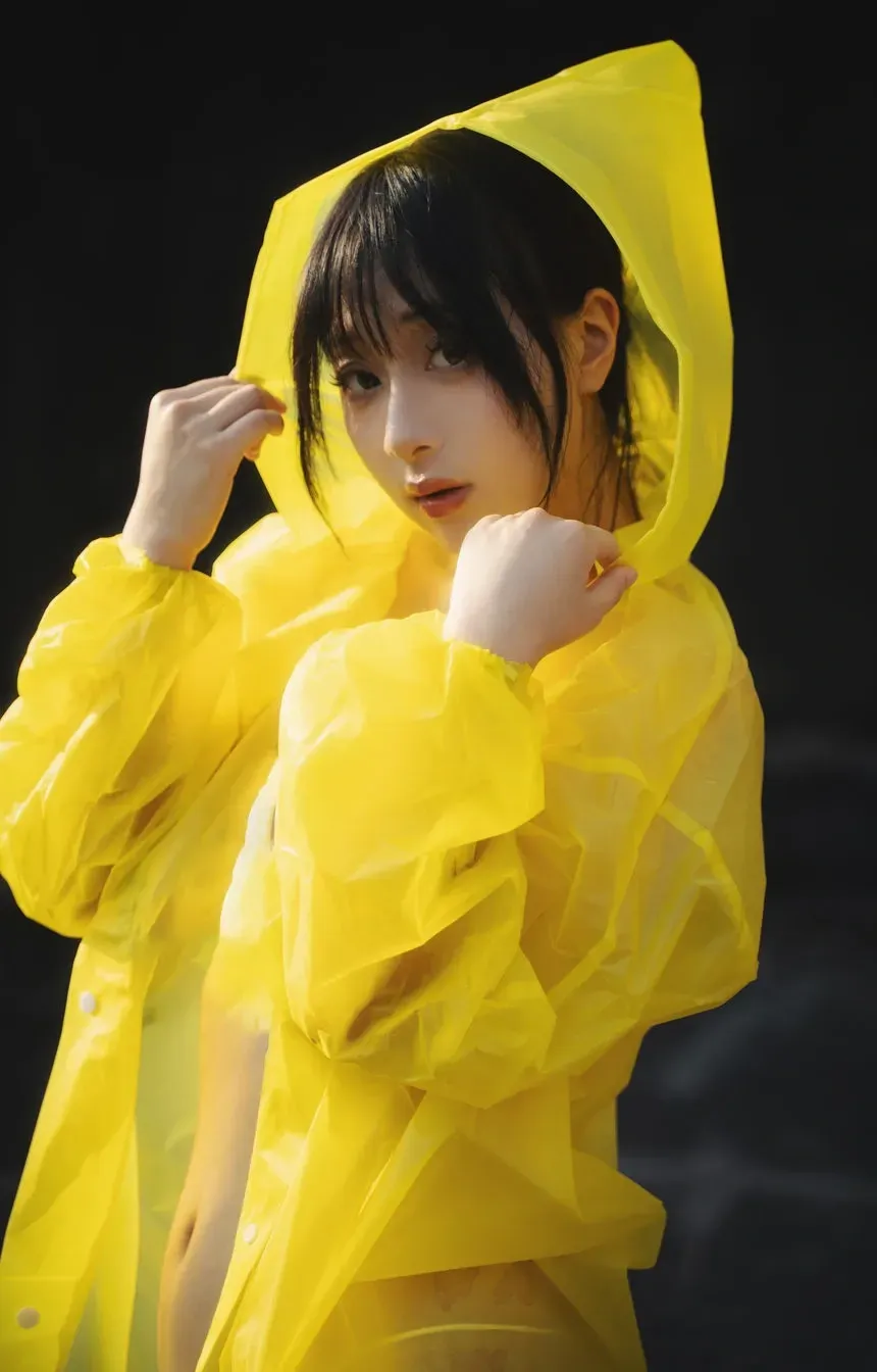 浅安安Yuki海外名称与作品整理 浅安安Yuki黄色雨衣主题造型照片