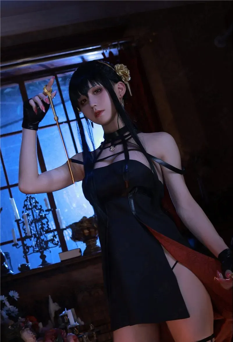 桜满三时cosplay视觉 桜满三时黑色服装角色造型照片